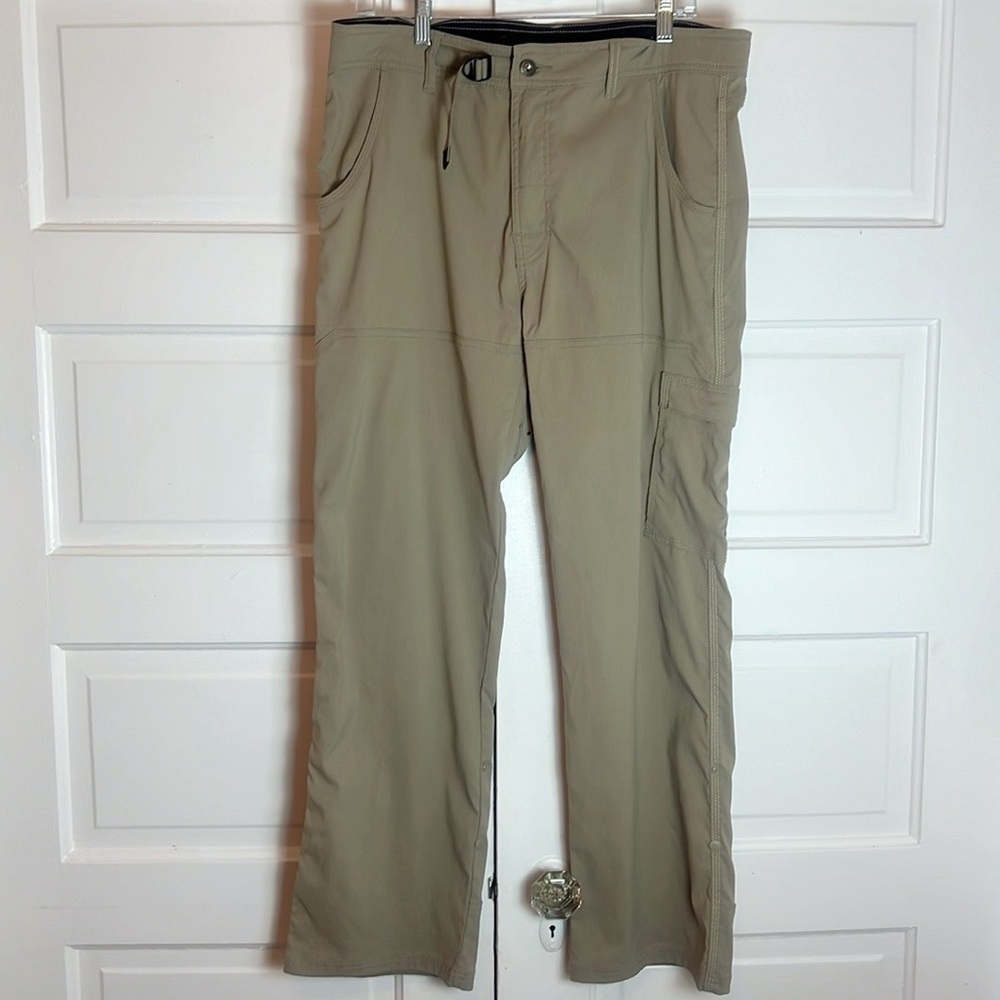 Prana Zion cargo pants in khaki, size L with 30” inseam